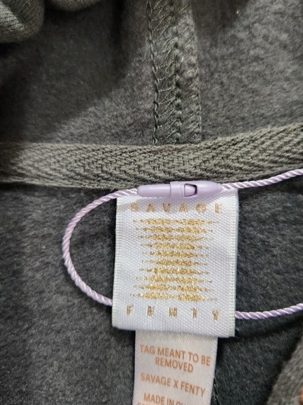 Savage X Fenty Gray Hoodie with White Logo Detail - Picture 3 of 8
